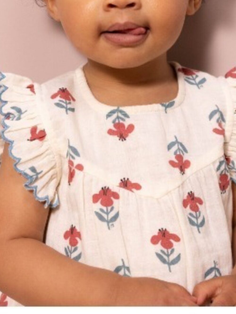 Petit Bateau Organic Cotton Shirt 12 Months Ruffles Gauze Sleeveless Girls